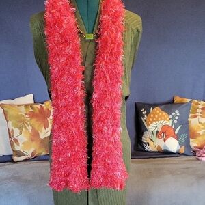 Fluffy Pink Scarf